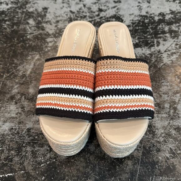 Marc Fisher Multi Color Crochet 3" Platform Wedges Size 7.5 - Picture 1 of 8